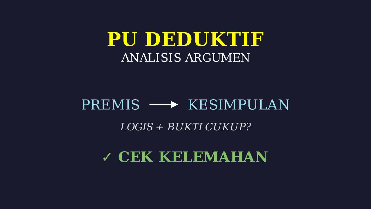 Analisis Argumen: Penalaran Deduktif