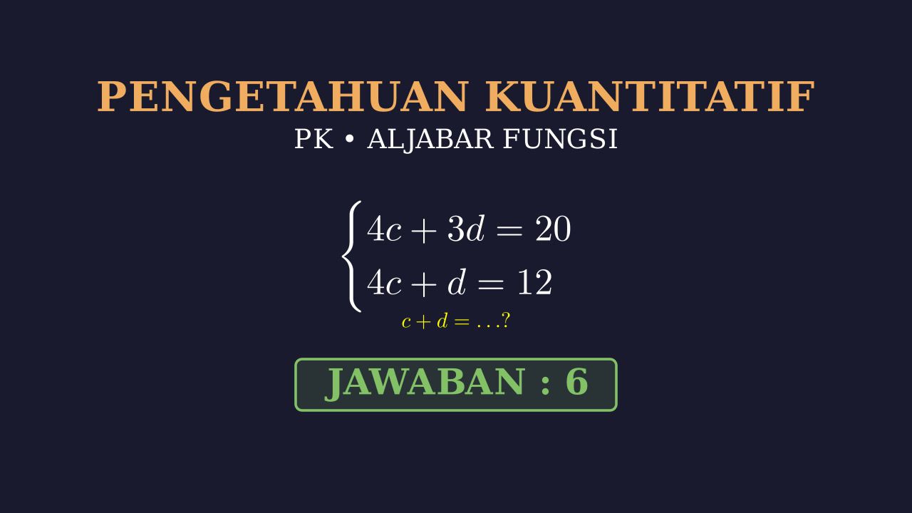 Persamaan Garis: Mencari Nilai c + d