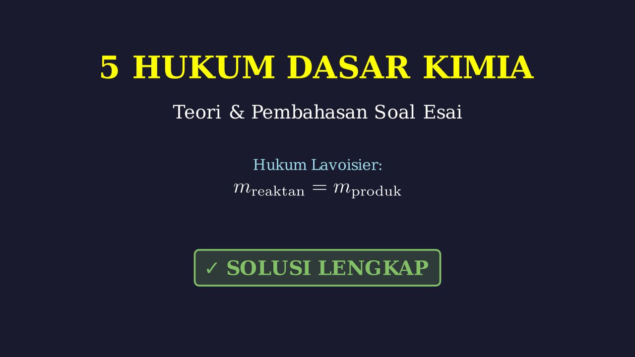 5 Hukum Dasar Kimia: Teori dan Pembahasan Soal