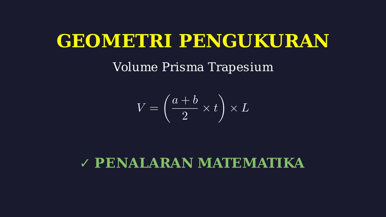 Volume Tangki Prisma Trapesium