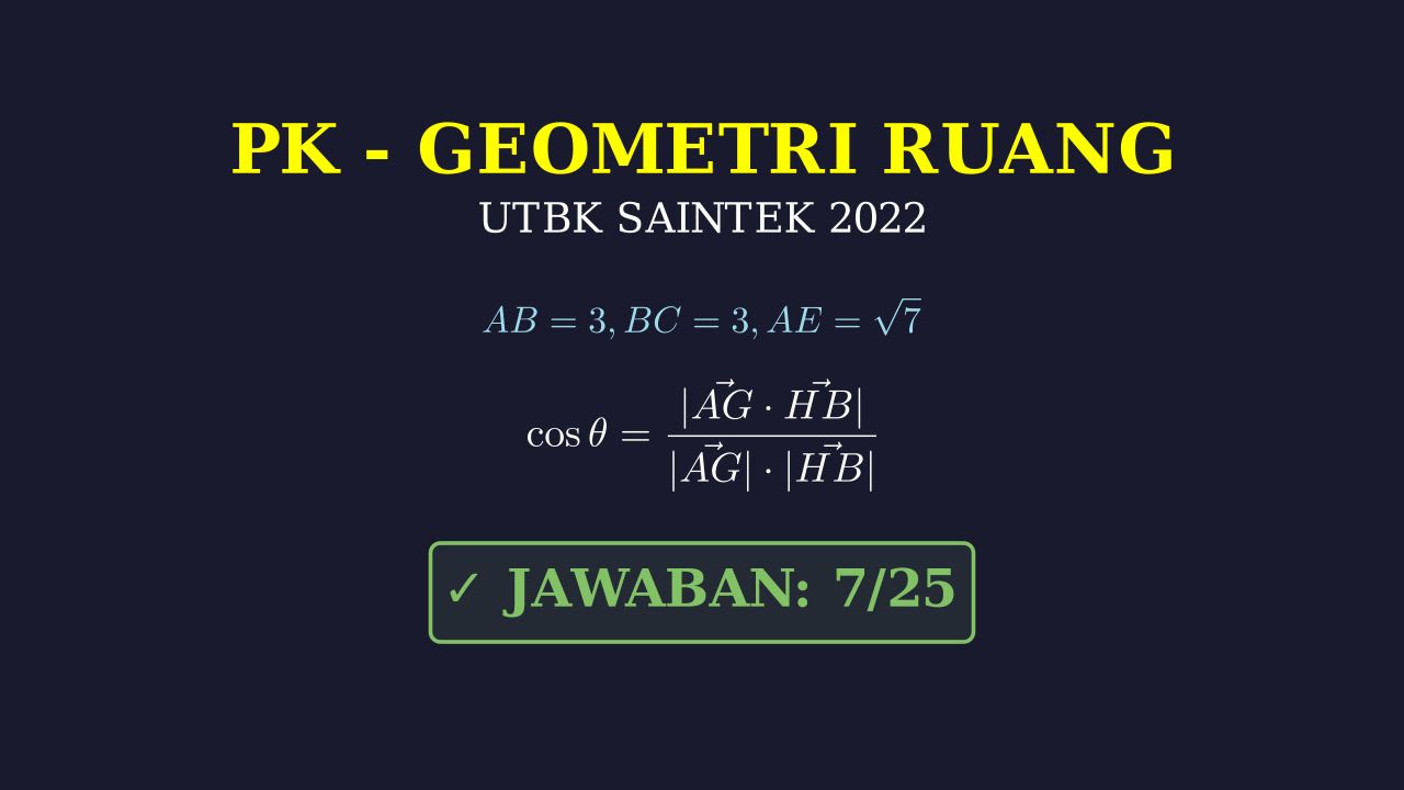 Sudut Antara Dua Diagonal Ruang Balok