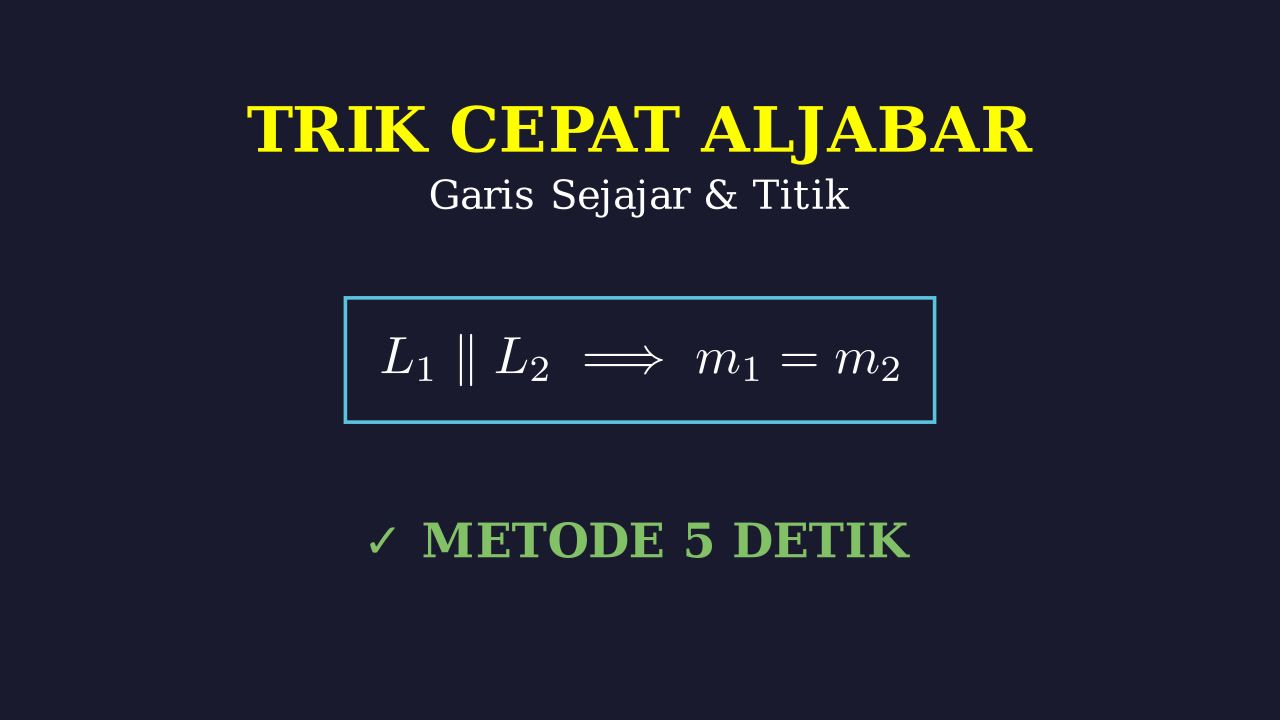 Trik Cepat Aljabar: Titik Dan Garis Sejajar