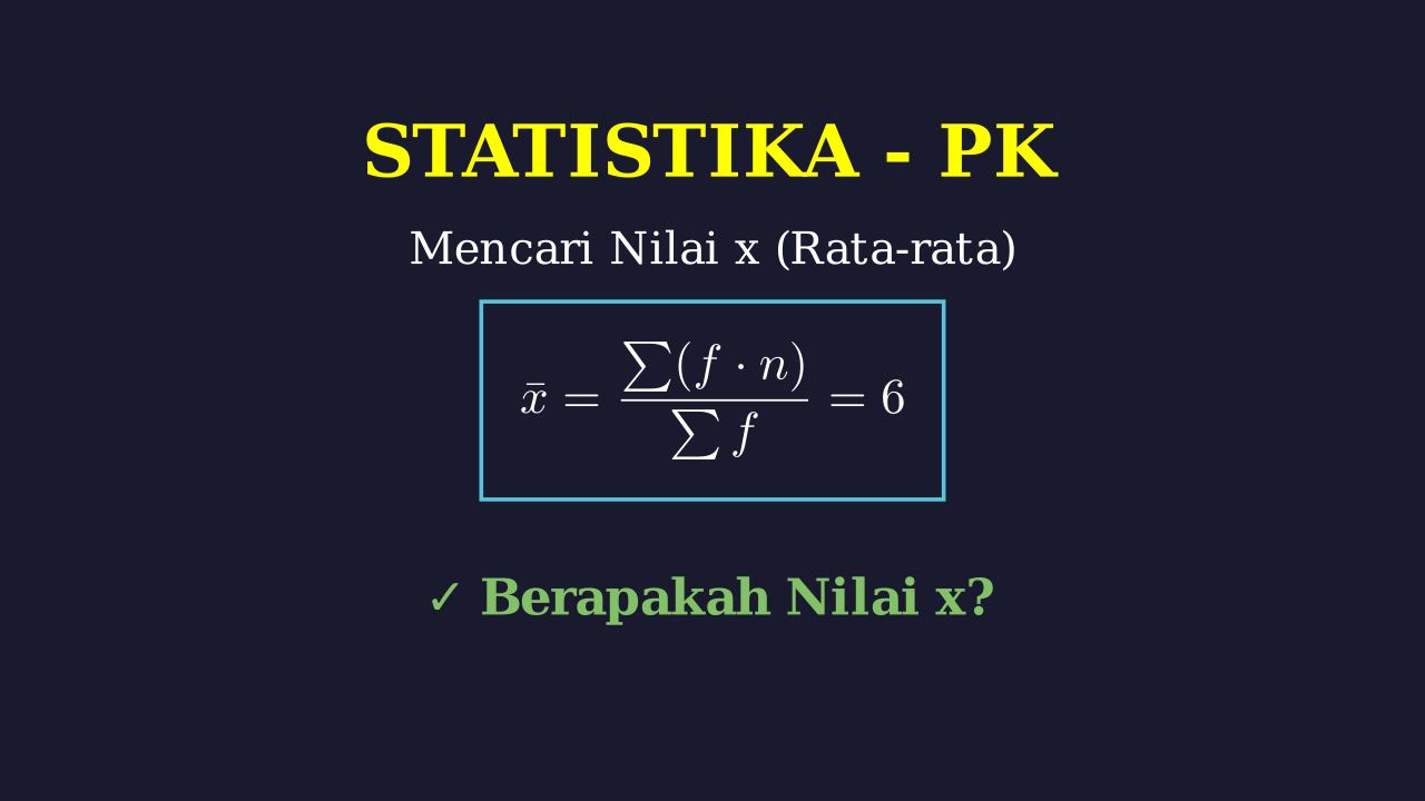 Mencari Nilai X dari Tabel Rata-rata
