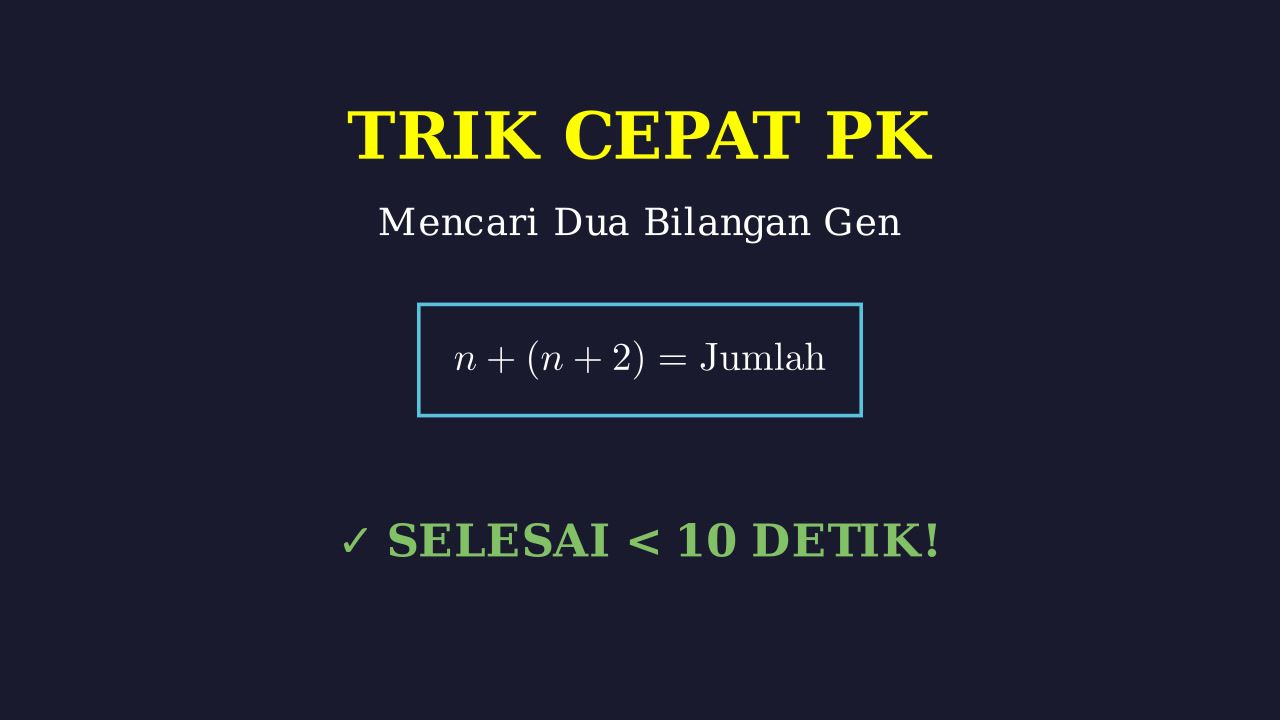 Trik Cepat Mencari Dua Bilangan Genap