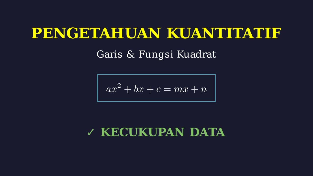 Kecukupan Data: Persamaan Garis & Fungsi Kuadrat
