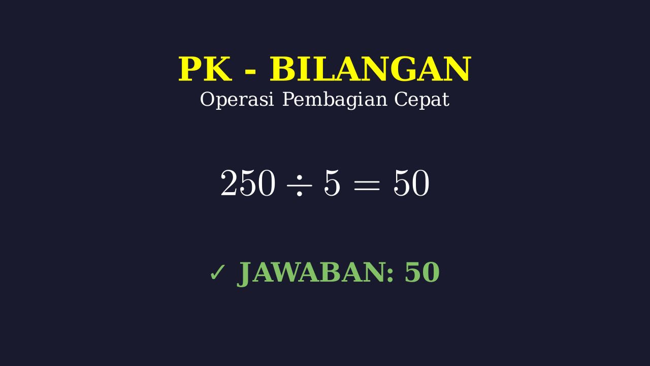 Pembagian: 250 Dibagi 5