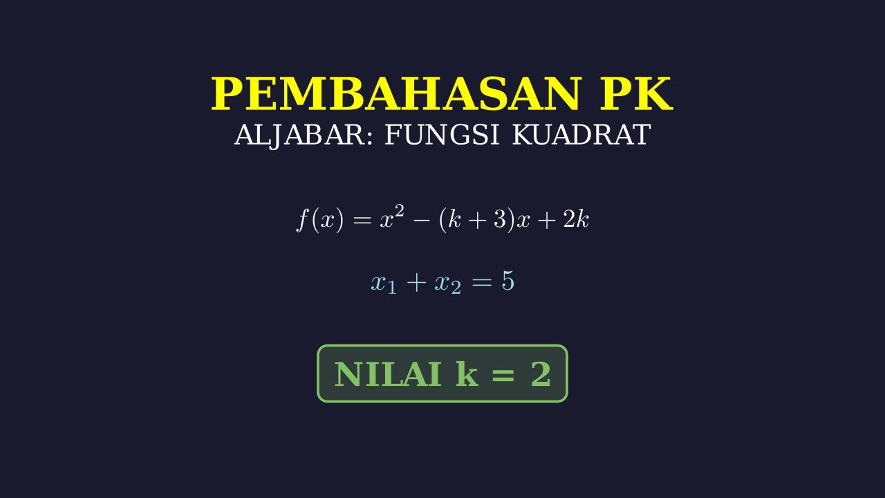 Menentukan Nilai k: Persamaan Kuadrat