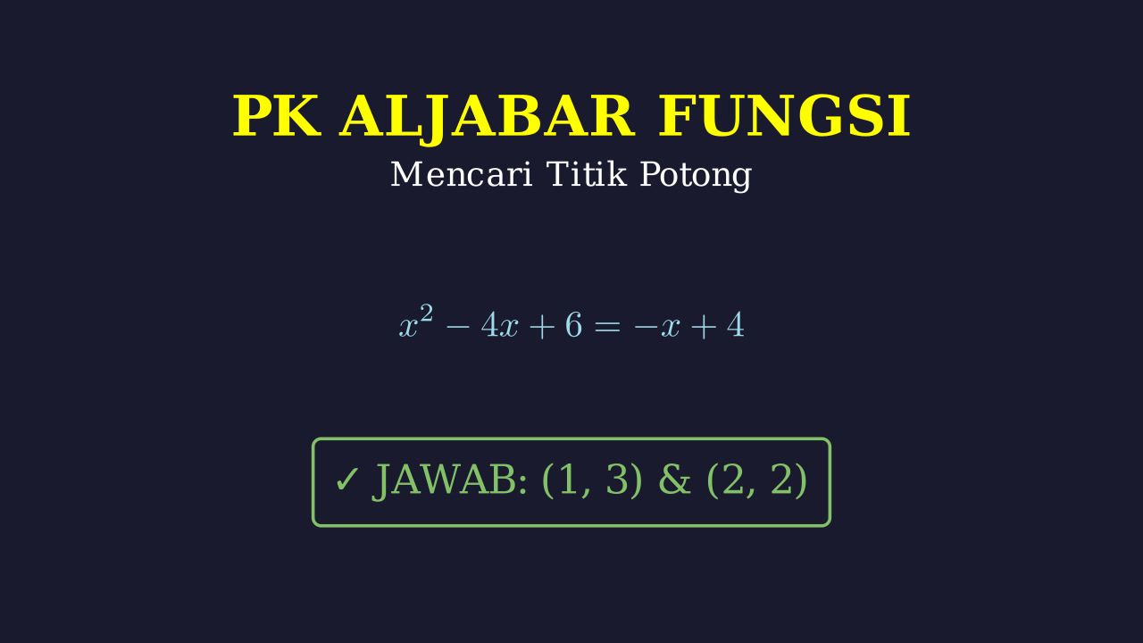 Titik Potong Fungsi Kuadrat dan Garis