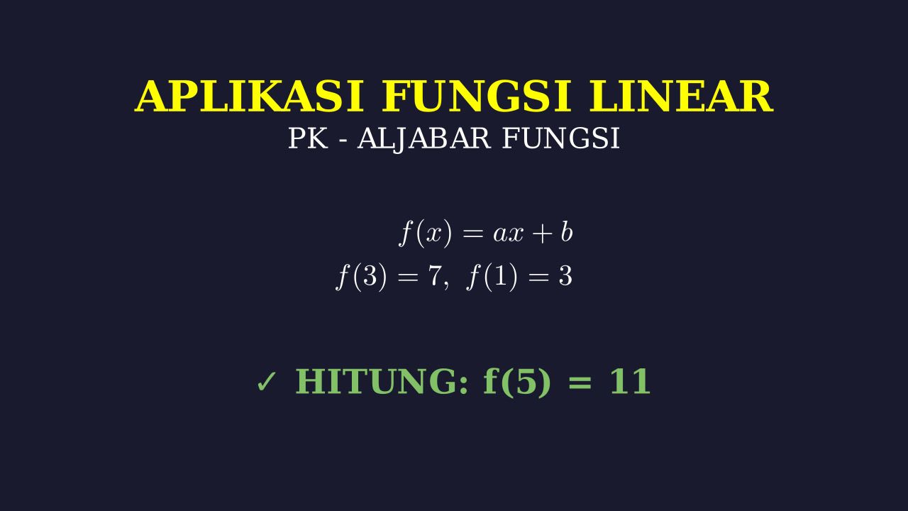 Persamaan dan Nilai Fungsi Linear