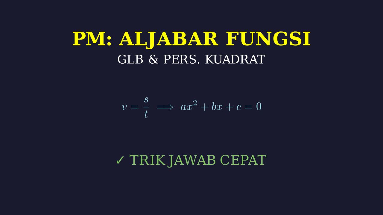 GLB & Persamaan Kuadrat: Soal Jarak & Kecepatan