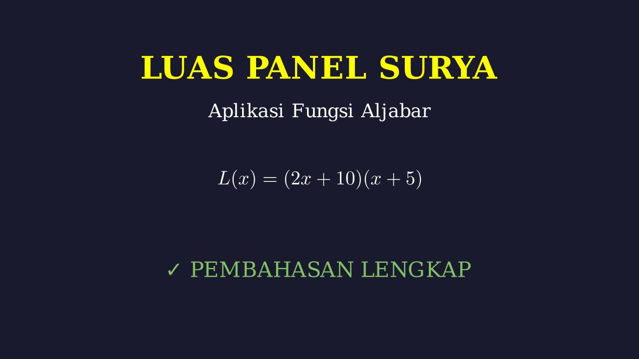 Luas Permukaan Panel Surya: Fungsi Aljabar