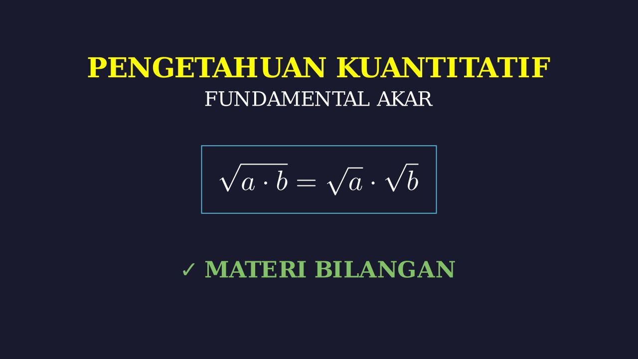 Konsep Dasar Bilangan Akar