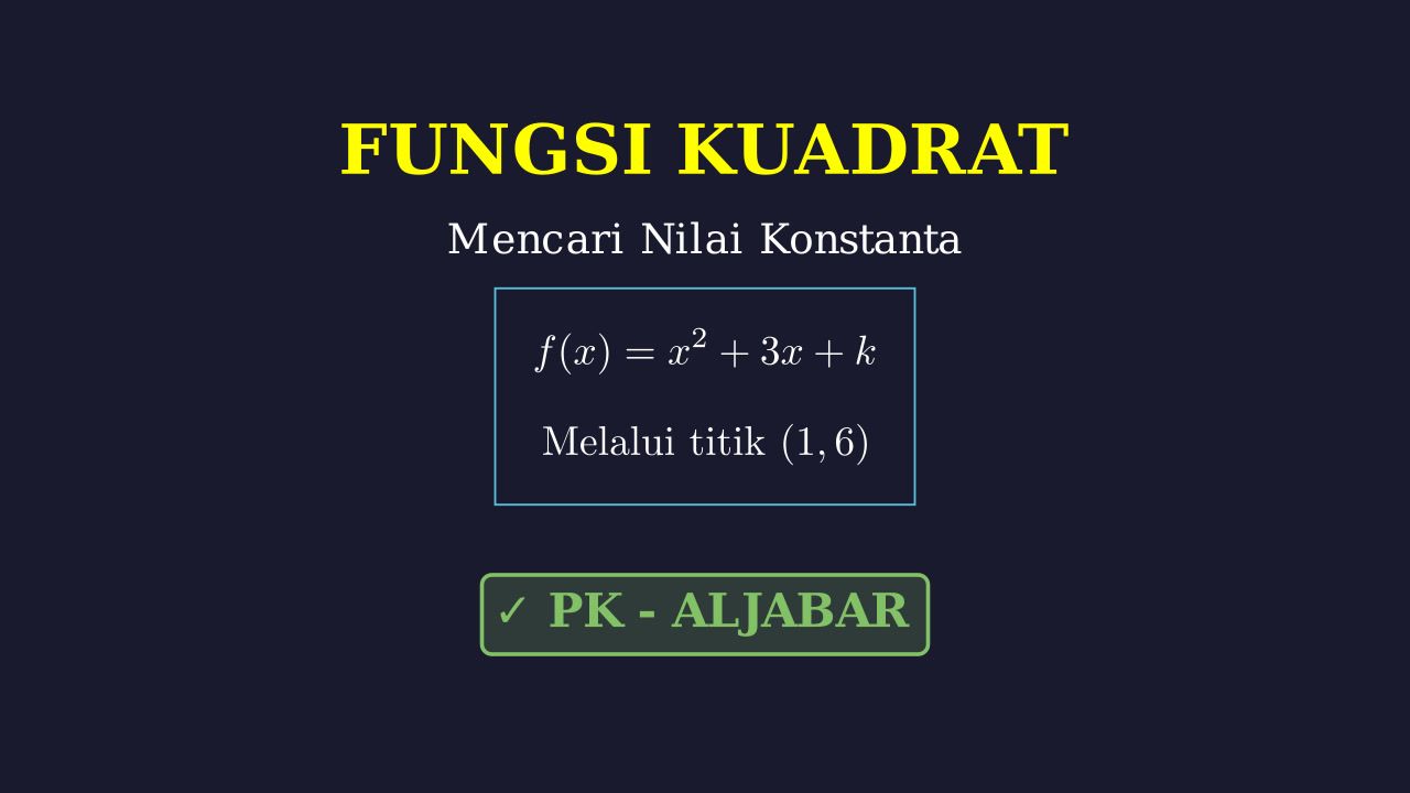 Menentukan Konstanta Fungsi Kuadrat