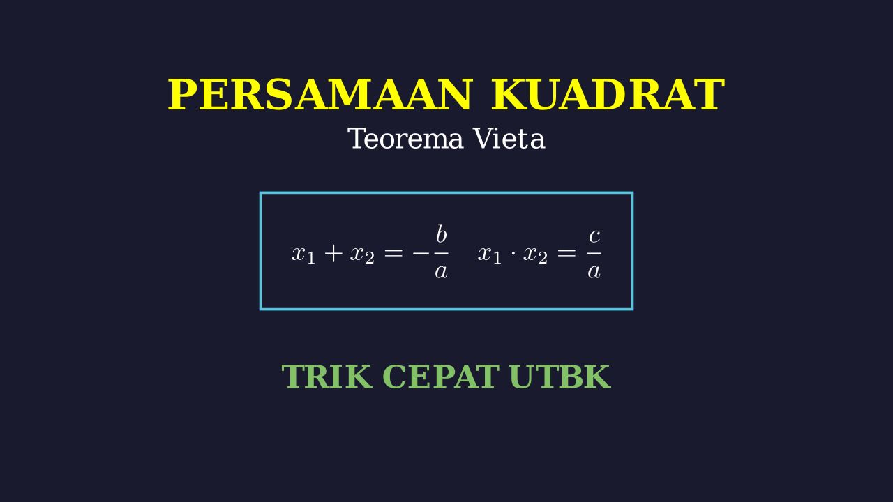 Teorema Vieta: Hubungan Akar Persamaan Kuadrat