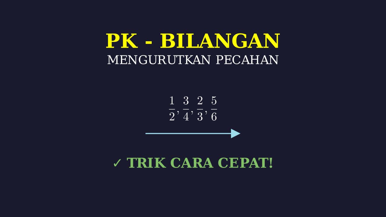 Mengurutkan Bilangan Pecahan