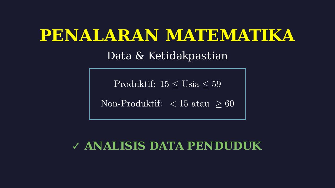 Kategori Usia Produktif dan Tidak Produktif