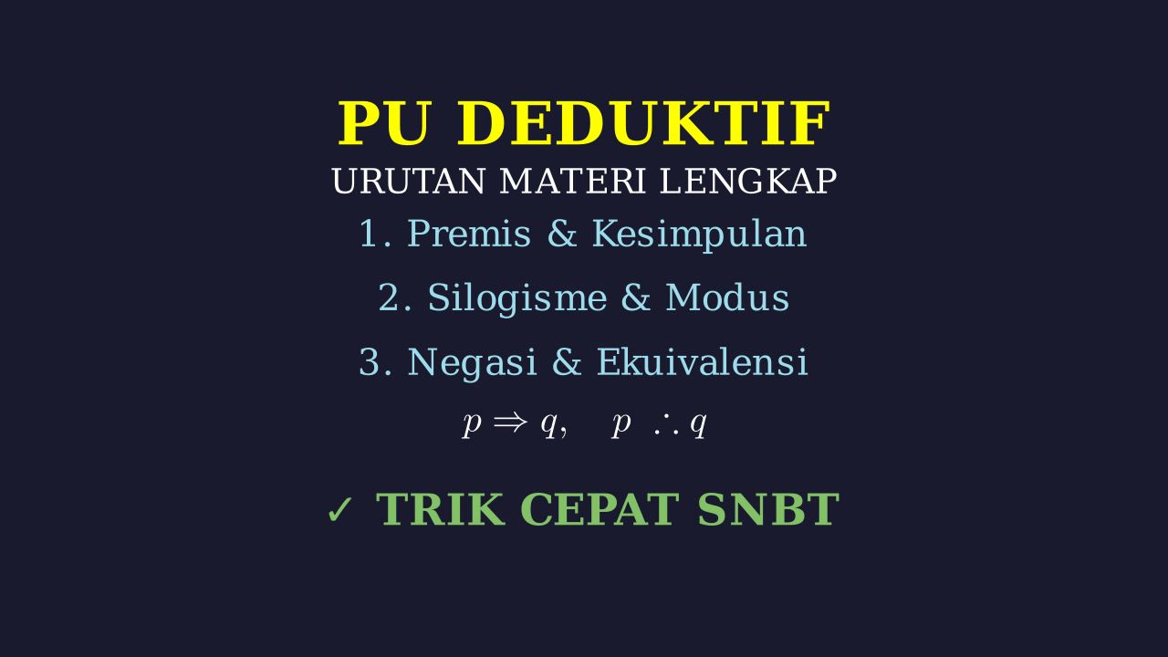 Roadmap Belajar PU Deduktif