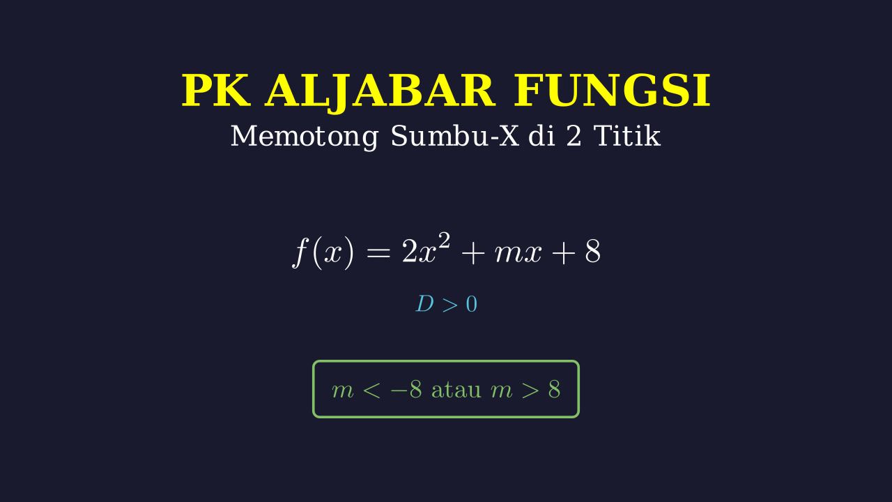 Syarat Grafik Memotong Sumbu-X di Dua Titik
