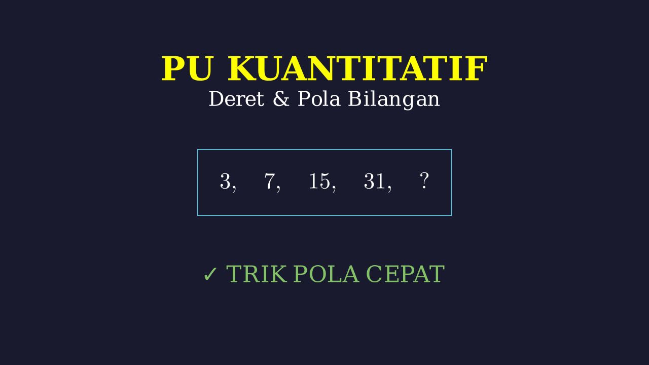 Deret Dan Pola Bilangan
