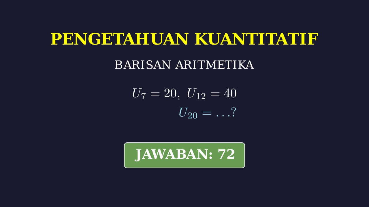 Menentukan Suku Barisan Aritmetika