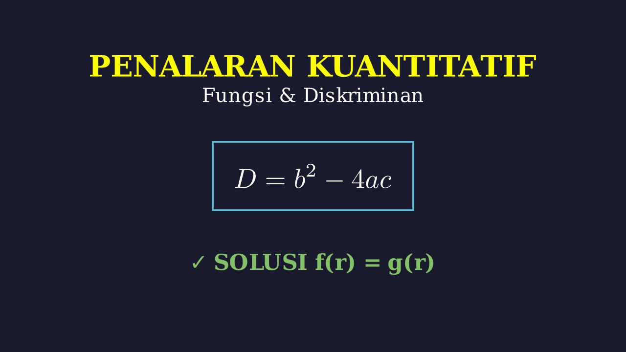 Fungsi dan Diskriminan: Solusi f(r)=g(r)