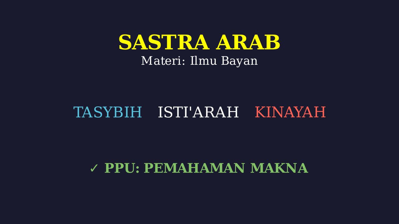 Sastra Arab: Mengenal Ilmu Bayan