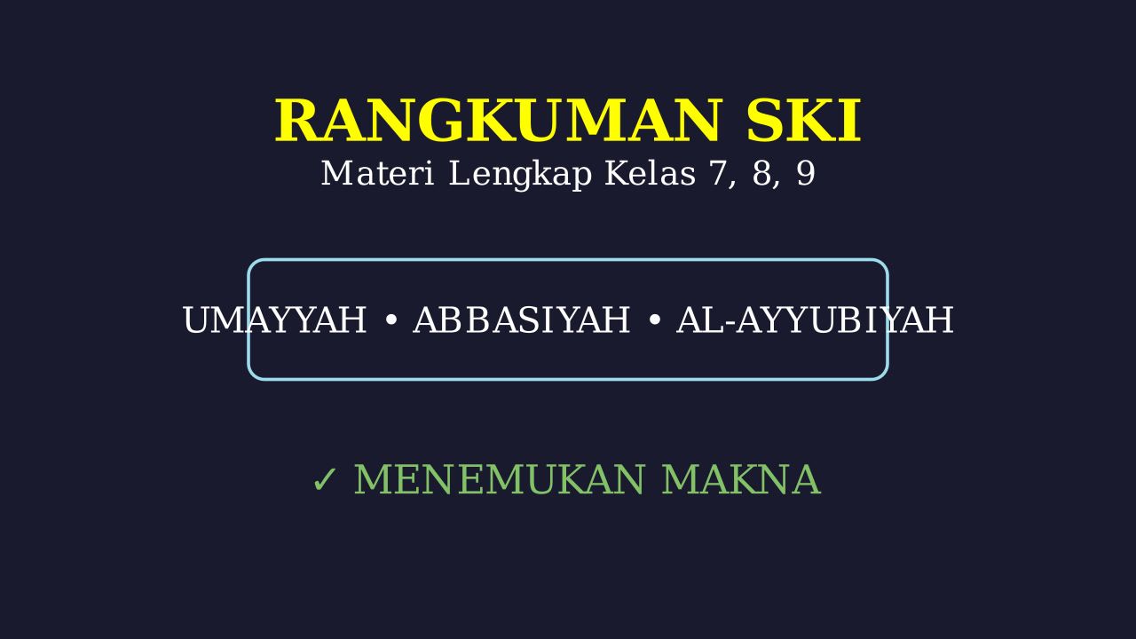 Rangkuman SKI Kelas 7, 8, & 9