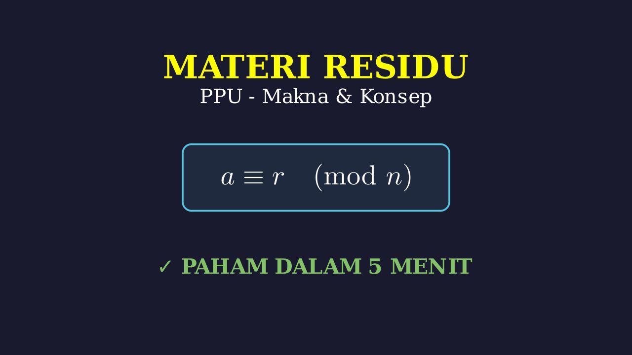 Mengenal Materi Residu
