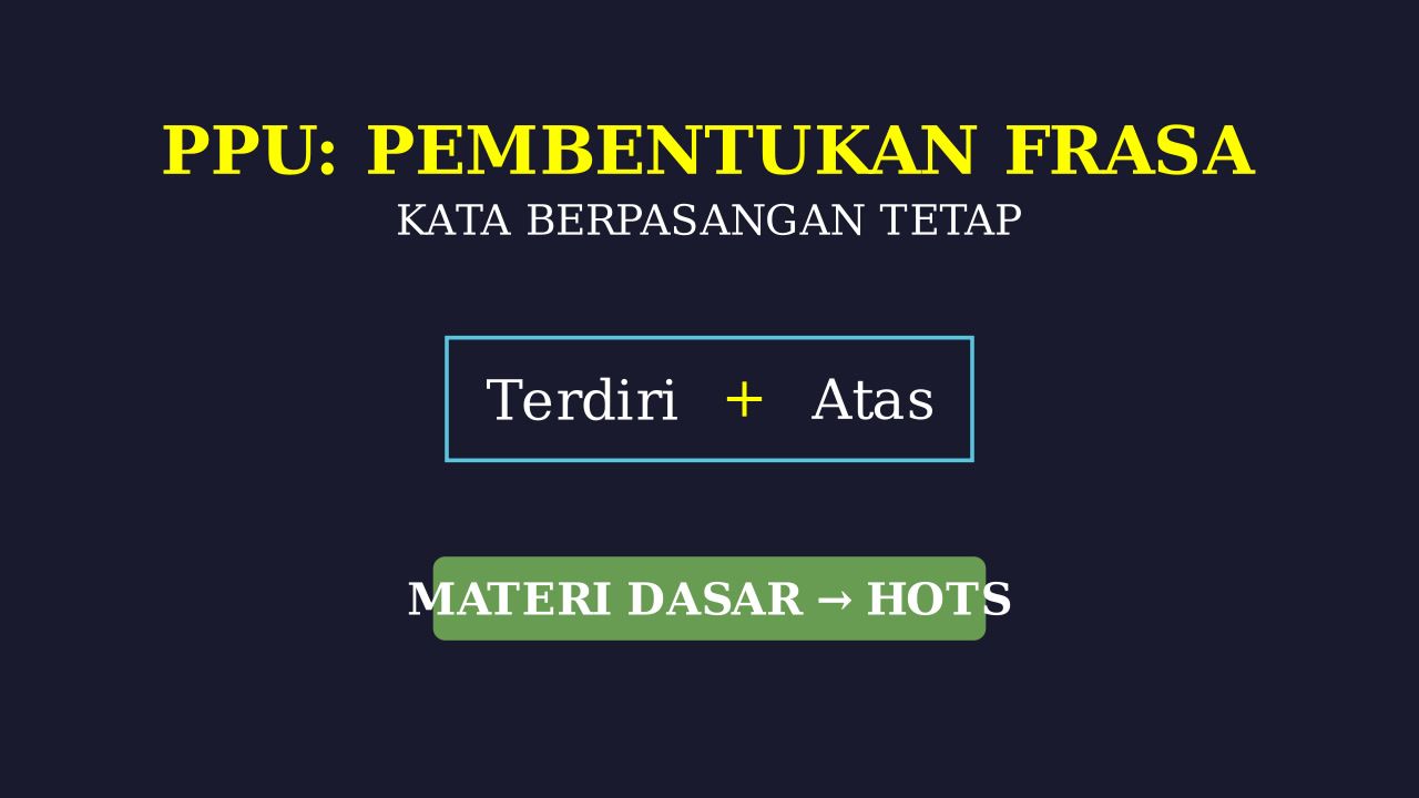 Kata Berpasangan Tetap: Dasar Hingga HOTS