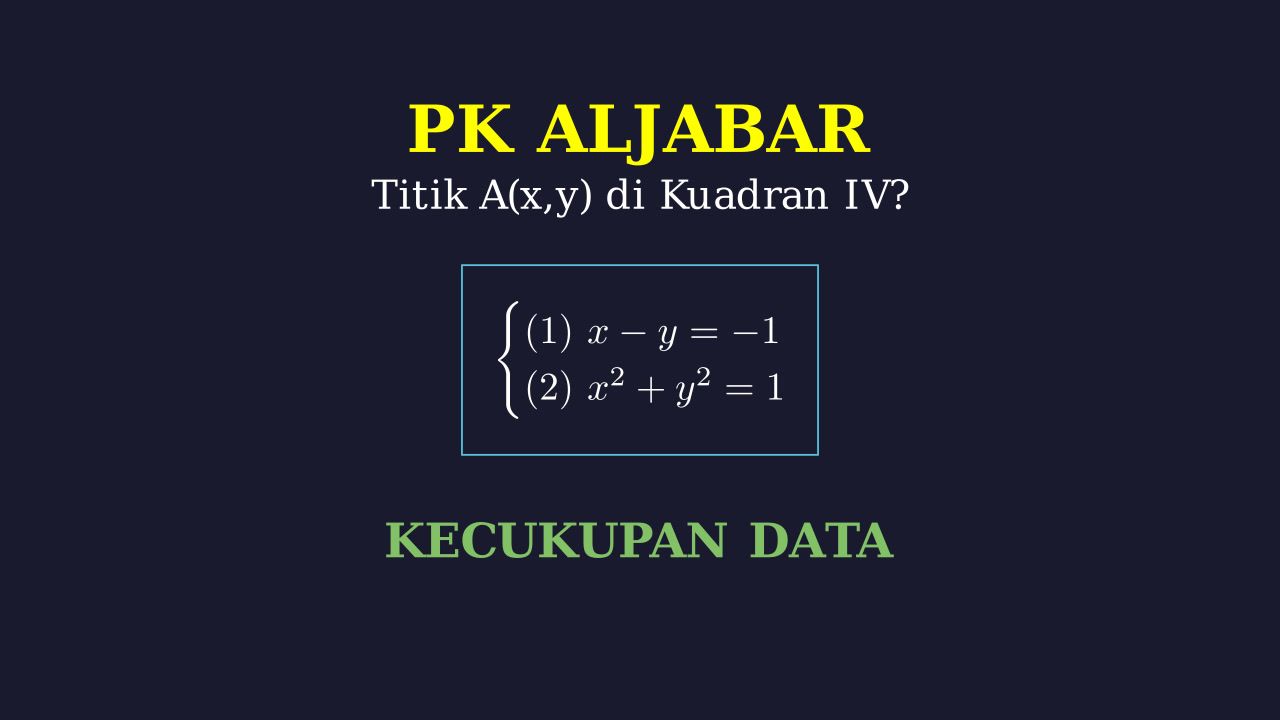 Kecukupan Data: Letak Titik Kuadran IV