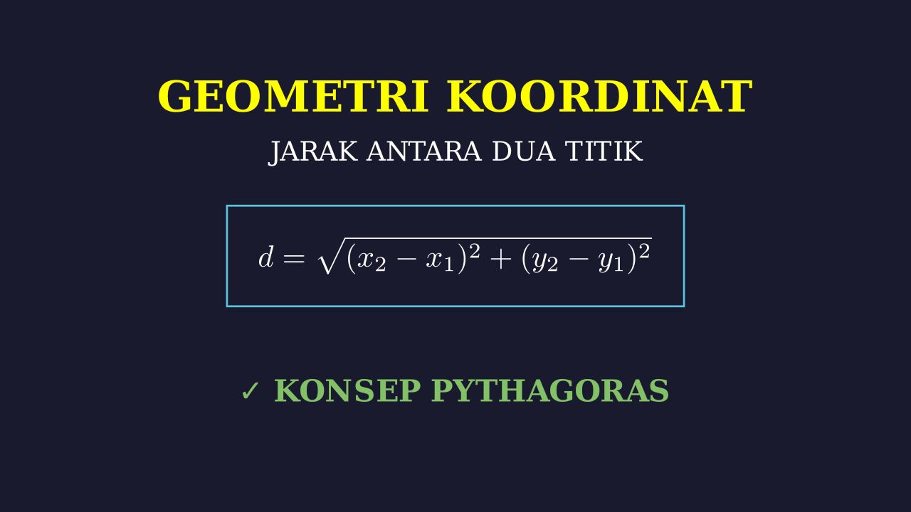 Jarak Antara Dua Titik: Geometri Koordinat