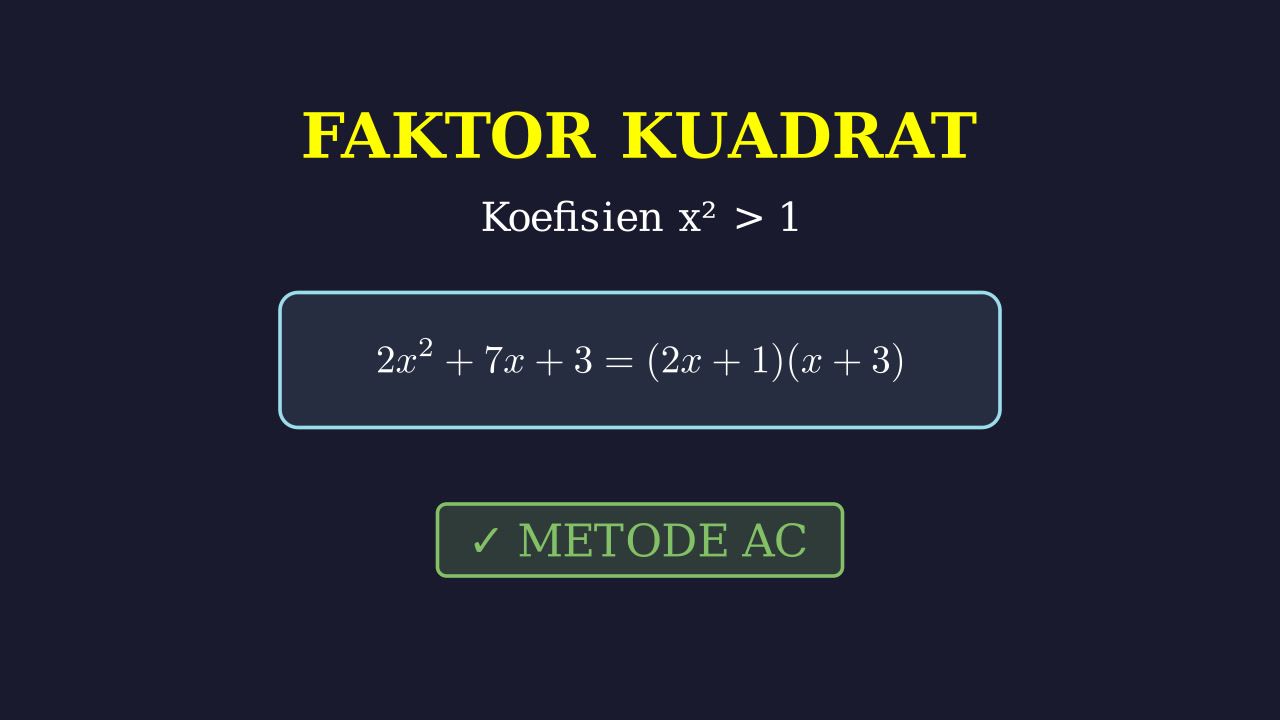 Memfaktorkan Persamaan Kuadrat: Koefisien a > 1