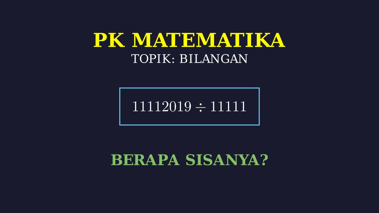 Menghitung Sisa Pembagian