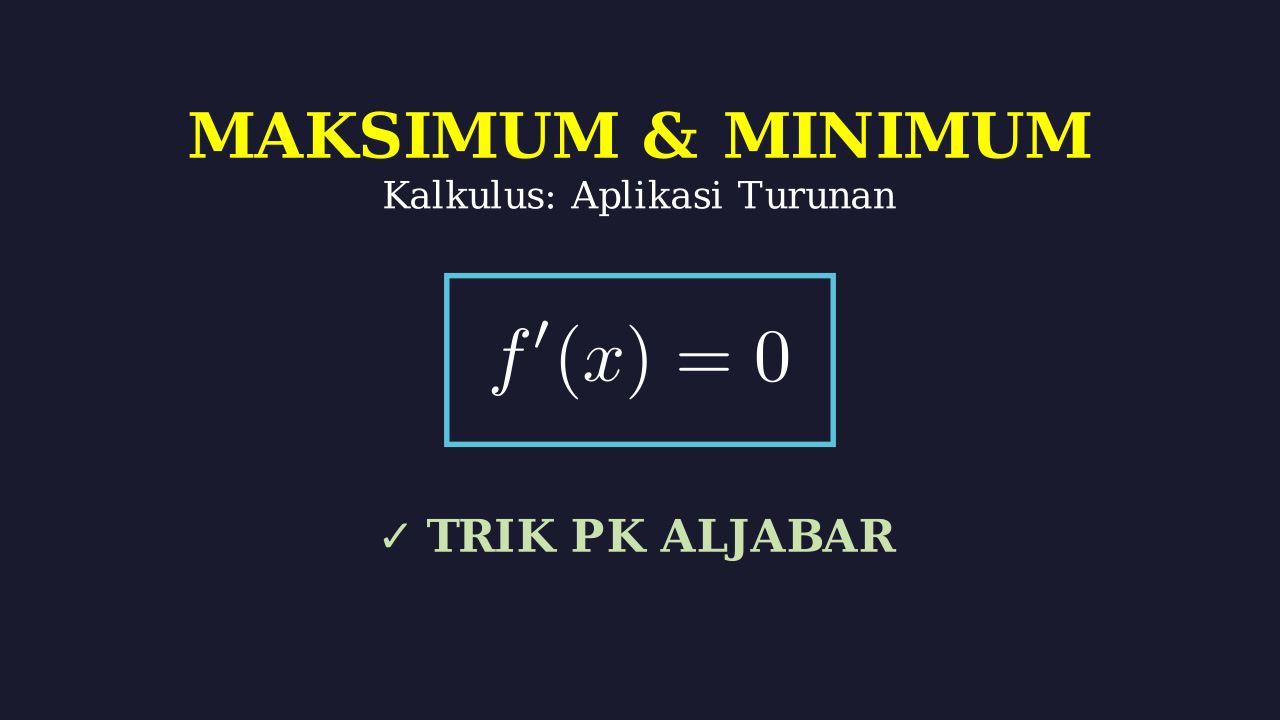 Aplikasi Turunan: Nilai Maksimum dan Minimum