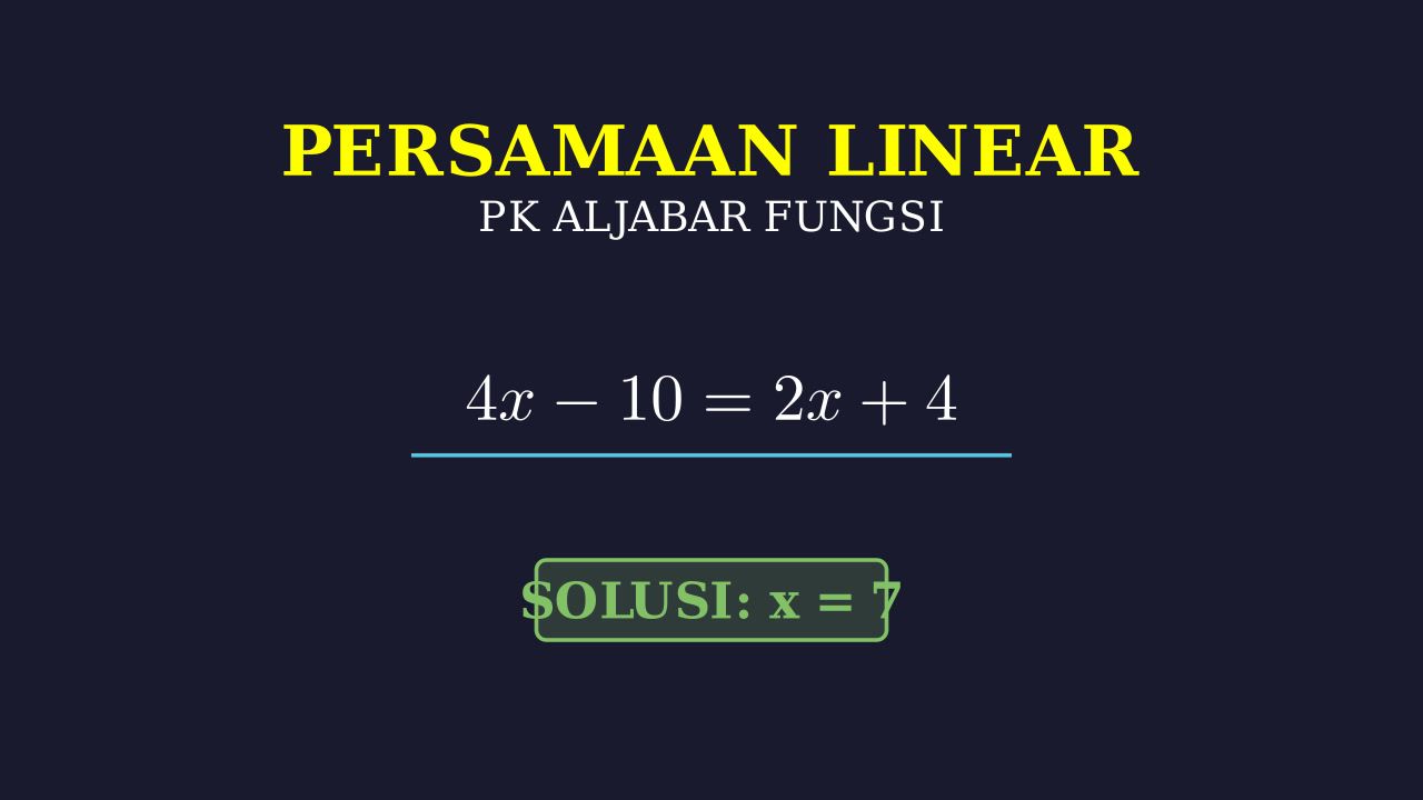 Menyelesaikan Persamaan Linear