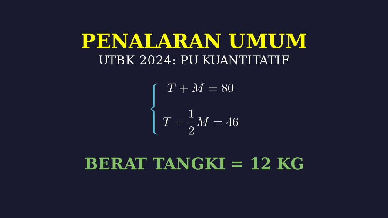 Soal HOTS UTBK: Menghitung Berat Tangki