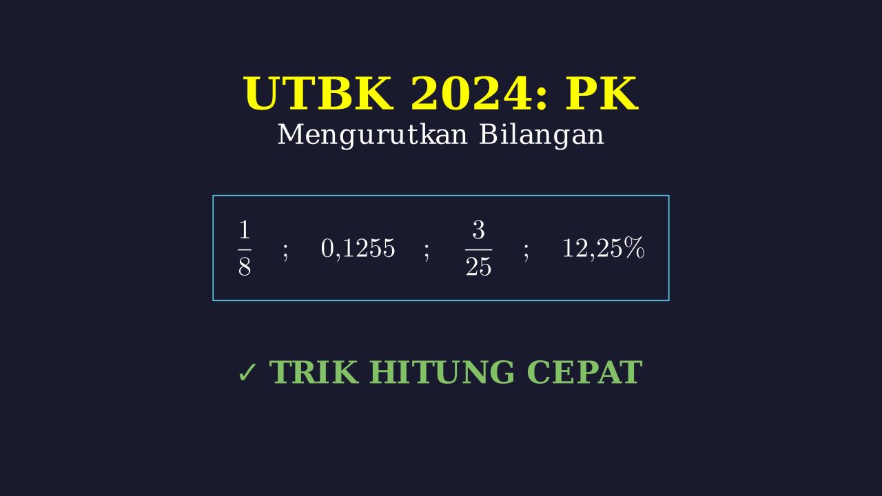 Mengurutkan Pecahan, Desimal, dan Persen