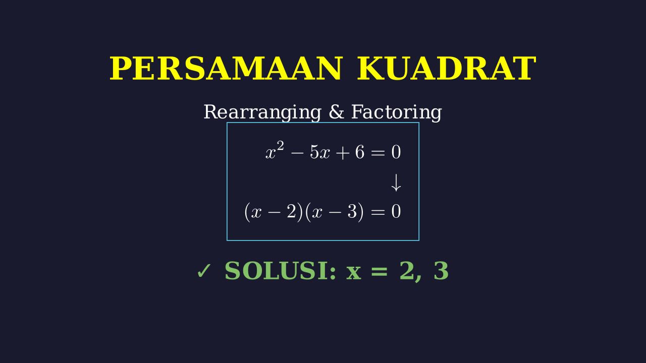 Solving Quadratic Equations: Rearrange and Factor