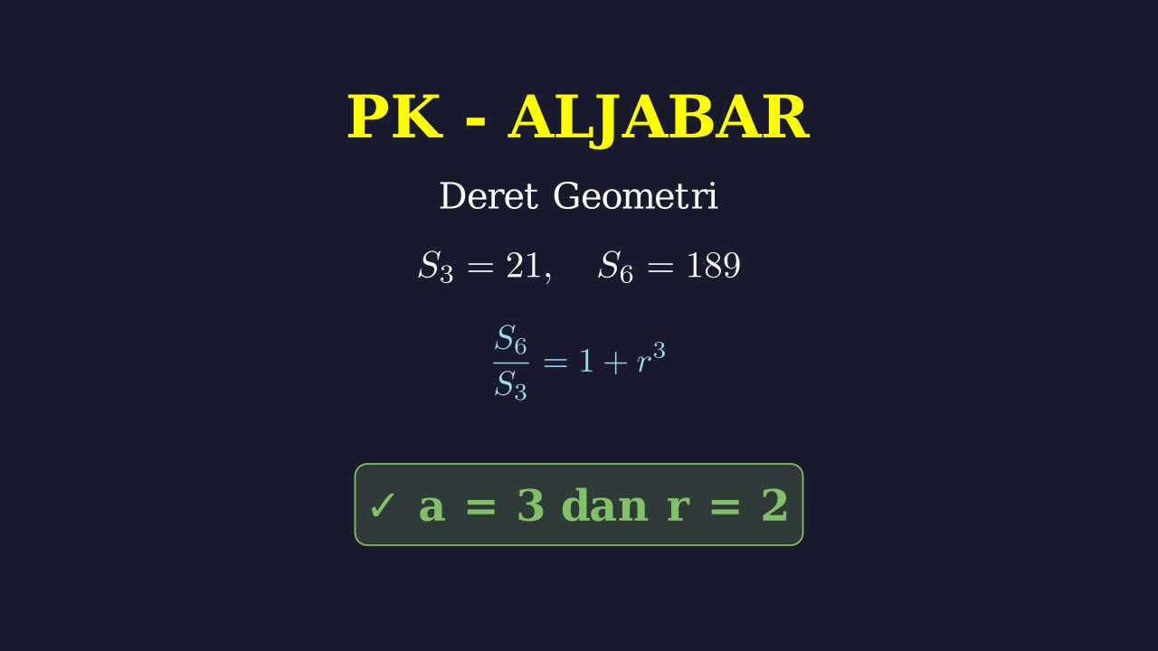 Mencari Suku Pertama dan Rasio Deret Geometri