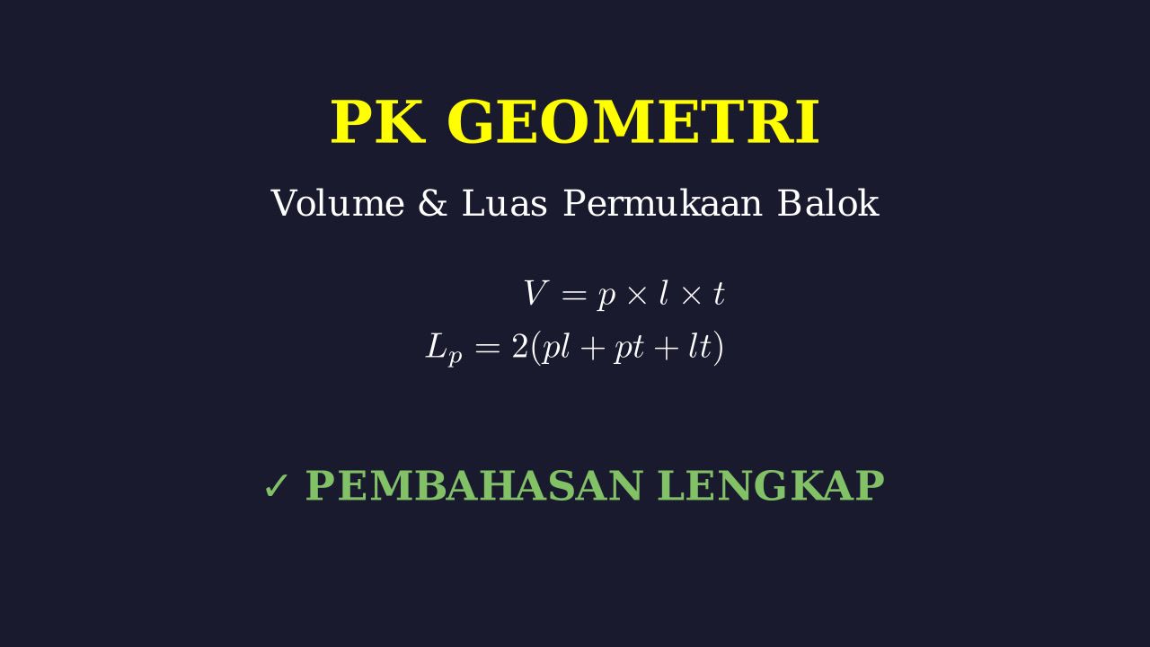 Volume & Luas Permukaan Balok