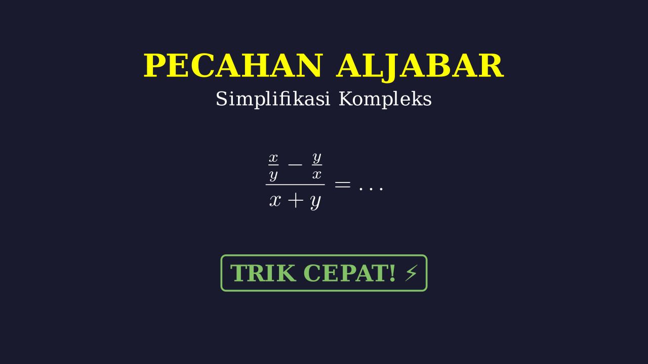 Menyederhanakan Pecahan Aljabar Kompleks