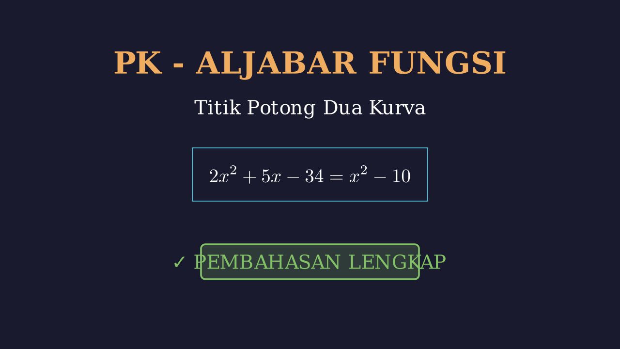 Titik Potong Dua Fungsi Kuadrat
