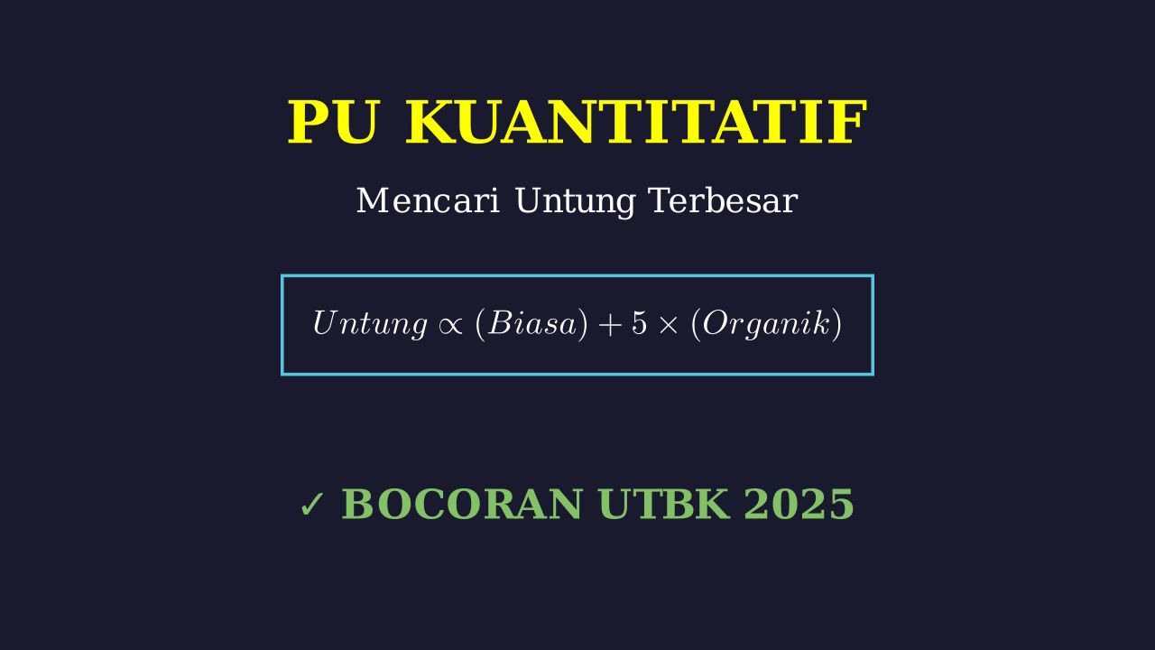 Menentukan Keuntungan Terbesar: PU UTBK 2025