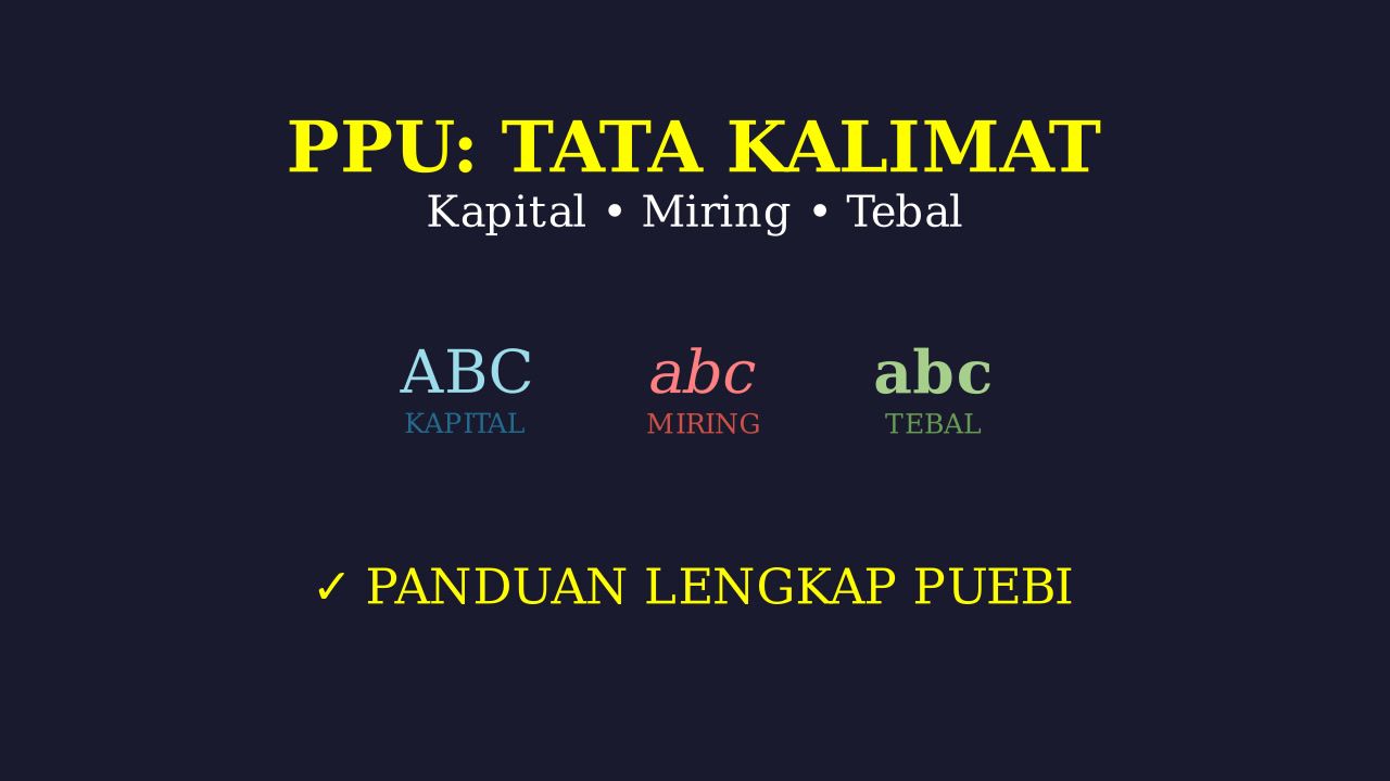 Penggunaan Huruf Tebal, Miring, dan Kapital
