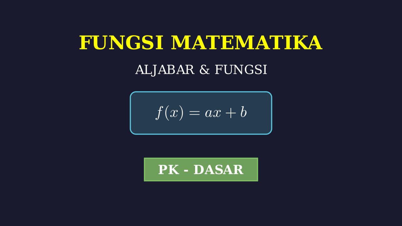 Fungsi Matematika Dasar & Latihan Soal