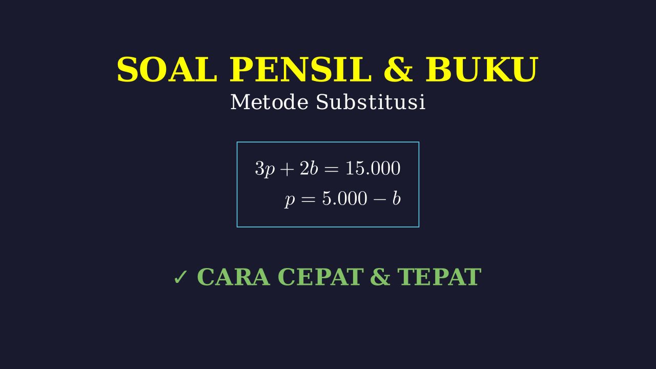 Metode Substitusi: Soal Cerita Pensil & Buku