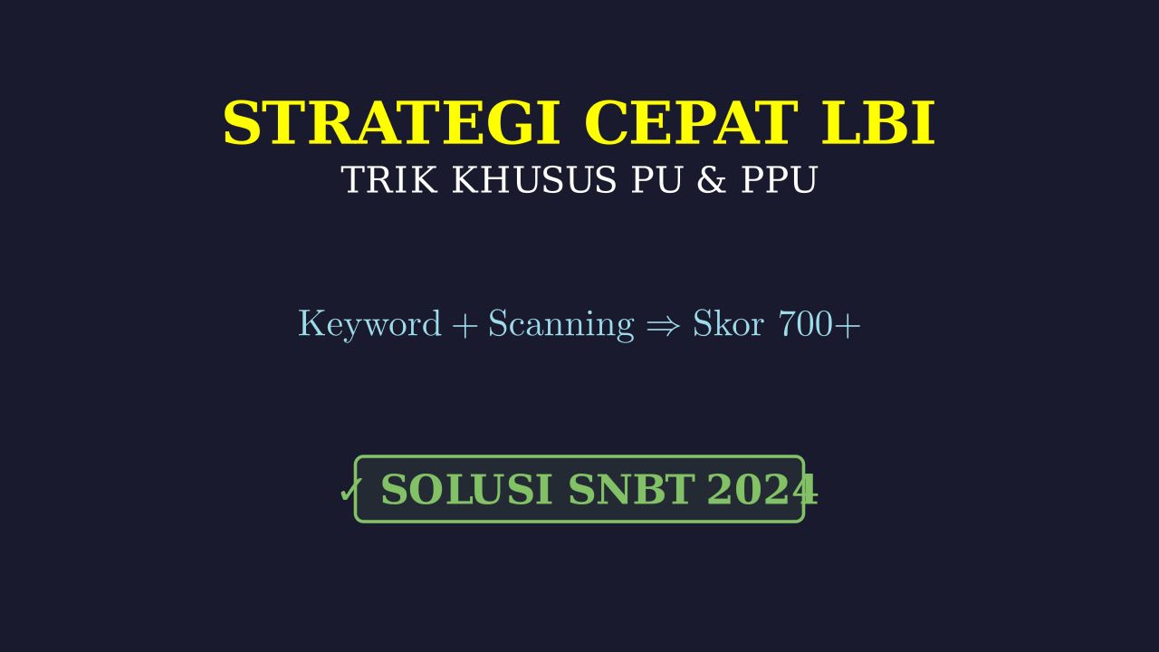 Strategi Cepat LBI, PU, & PPU