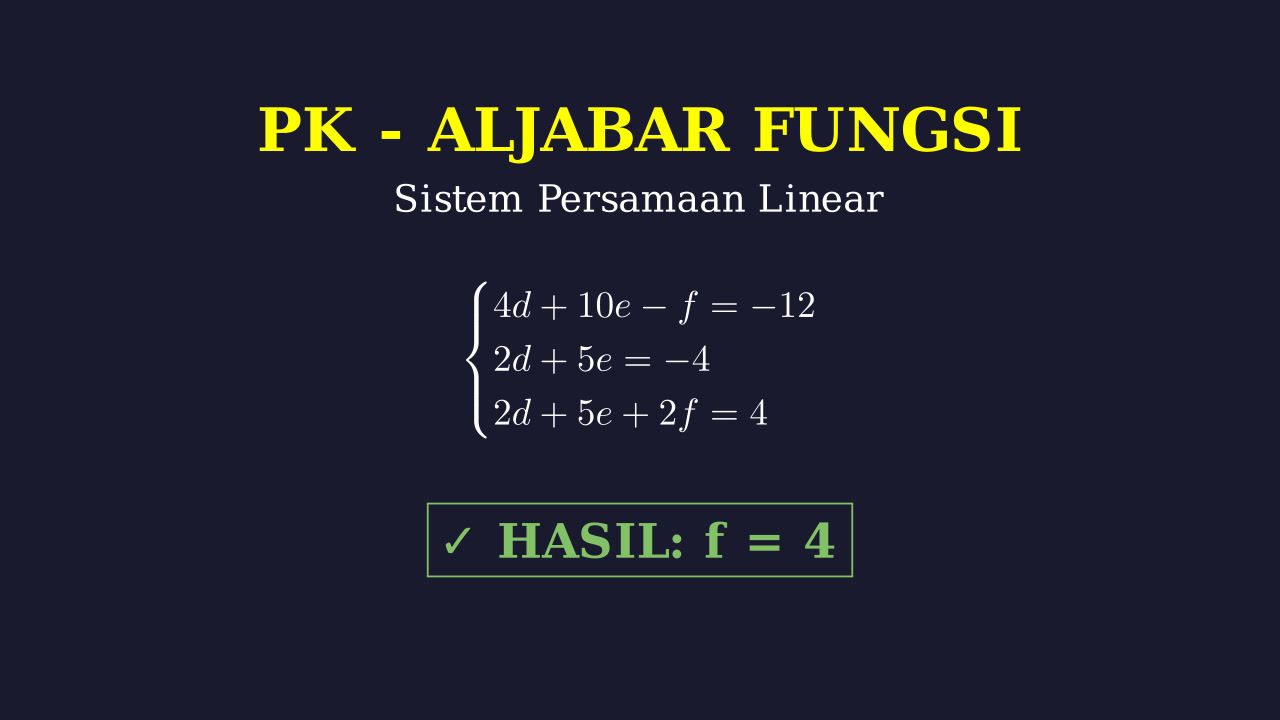 Menyelesaikan Sistem Persamaan Linear Tiga Variabel