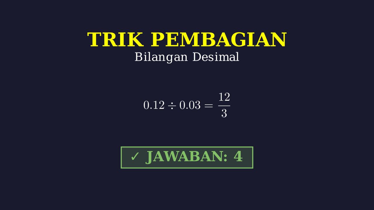 Trik Cepat Pembagian Desimal