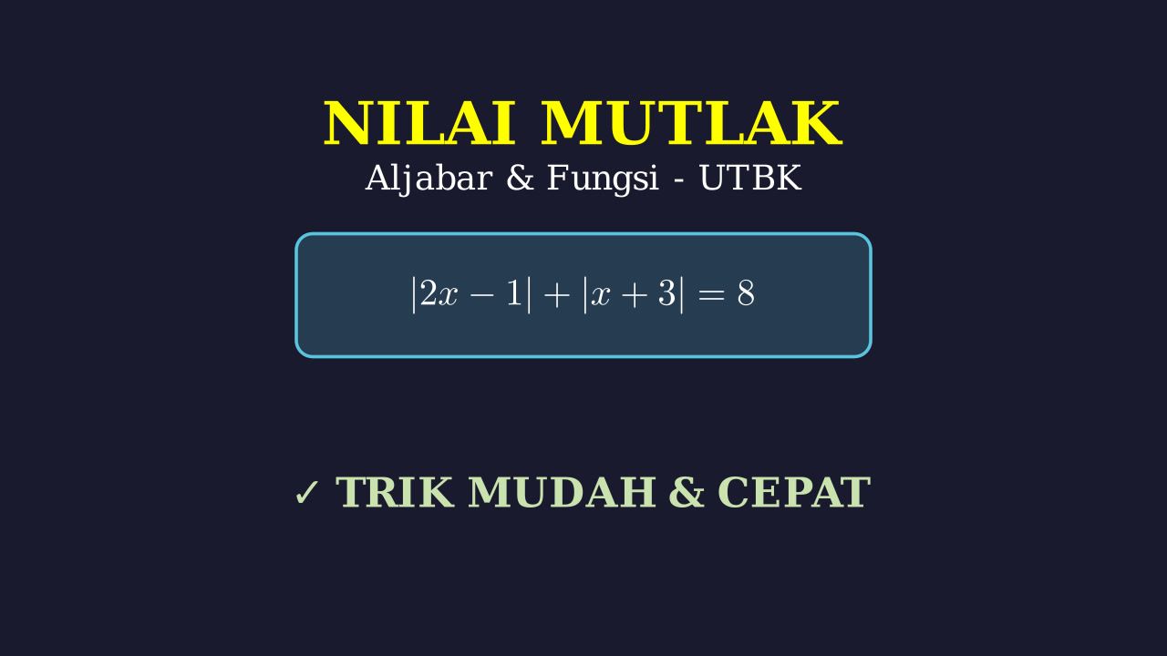Menyelesaikan Persamaan Nilai Mutlak